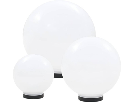 vidaXL Juego de lámparas de bola LED 3 pzas esféricas 20/30/40 cm PMMA