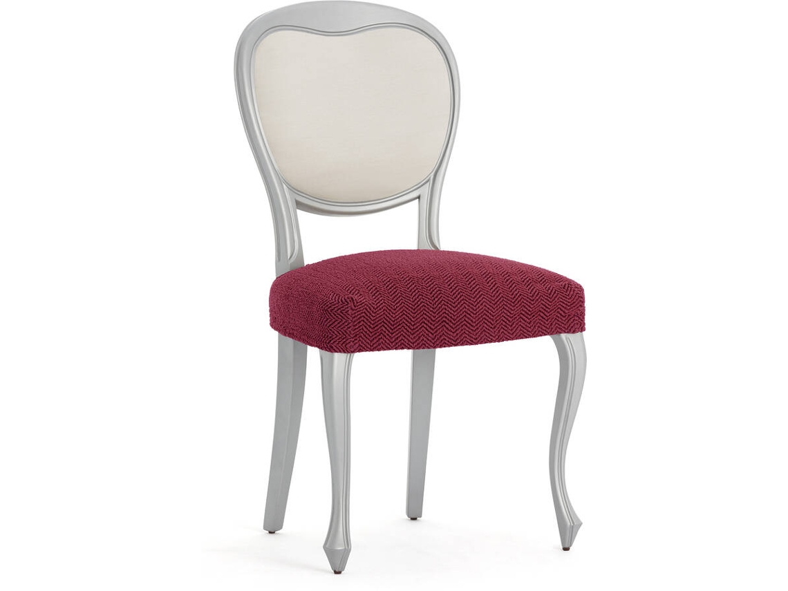 Funda de Silla EYSA Premium Jaz Pack de 2 Fundas Tejido Multielástico (50 x 50 x 5 cm - Poliéster y Algodón - Burdeos)