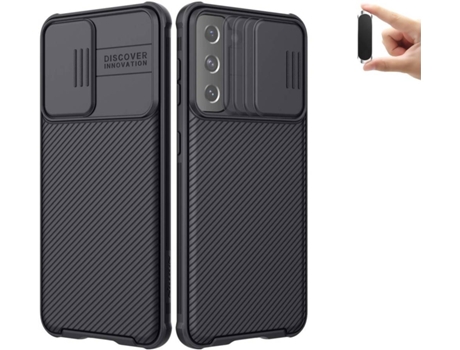 Funda y Soporte para Samsung Galaxy S21 Plus PHONESHIELD Camshield Nillkin Negro
