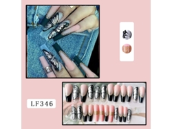 Paquete de 24 puntas de uñas exageradas, pegatinas, decoración de uñas NEVEANCE