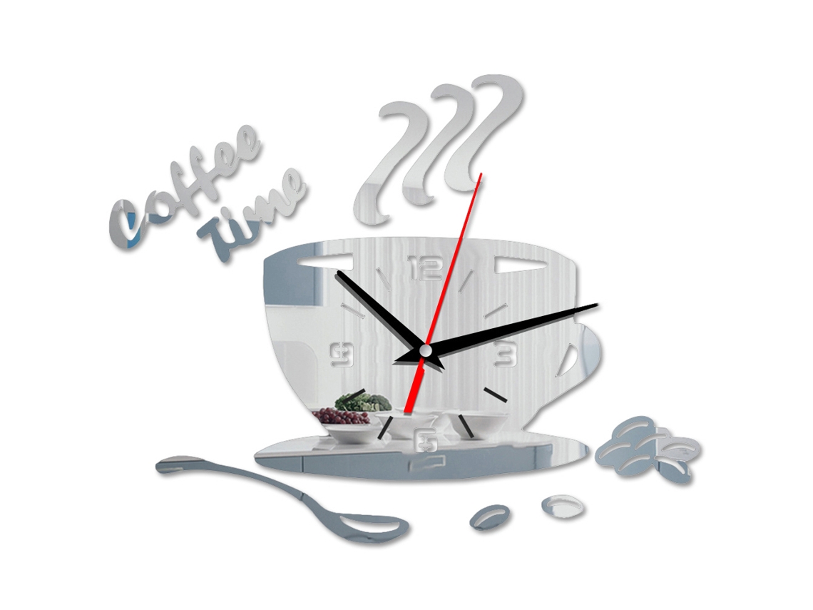 Reloj De Pared Acrílico Para Armar, Moderno Con Forma De Taza, Silencioso, Decorativo Con Números Huecos.