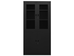 Maison Exclusive - Armario De Oficina De Acero Negro 90x40x180 Cm