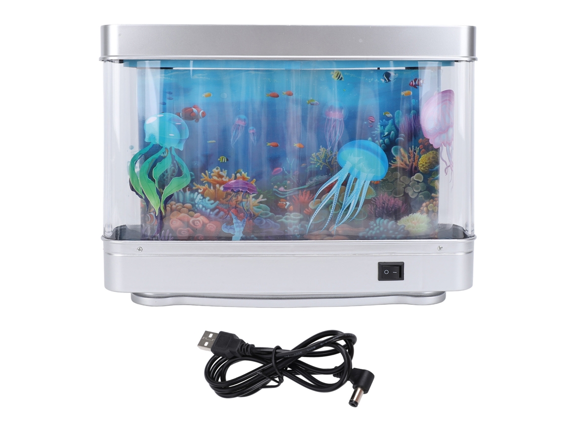 2026-lámpara De Acuario Falso Con Peces Móviles Led Luz Blanca Usb 5v Para Escritorio Dormitorio
