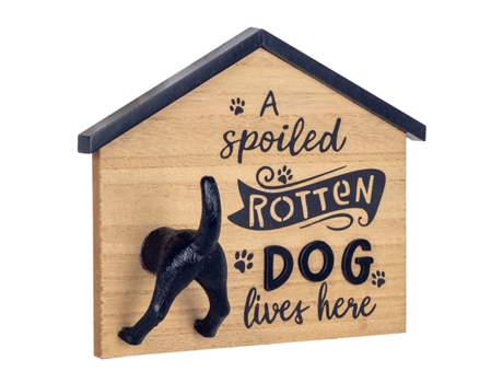 ORIGEN Home Decor - Adorno pared casa perro Adorno Pared | Percheros Marrón - 18x7x22 cm BY SIGRIS