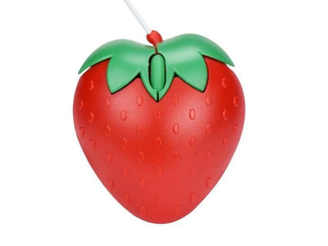 Ratón Gaming Usb Con Cable Led Óptico Strawberry Para Pc Y Portátiles