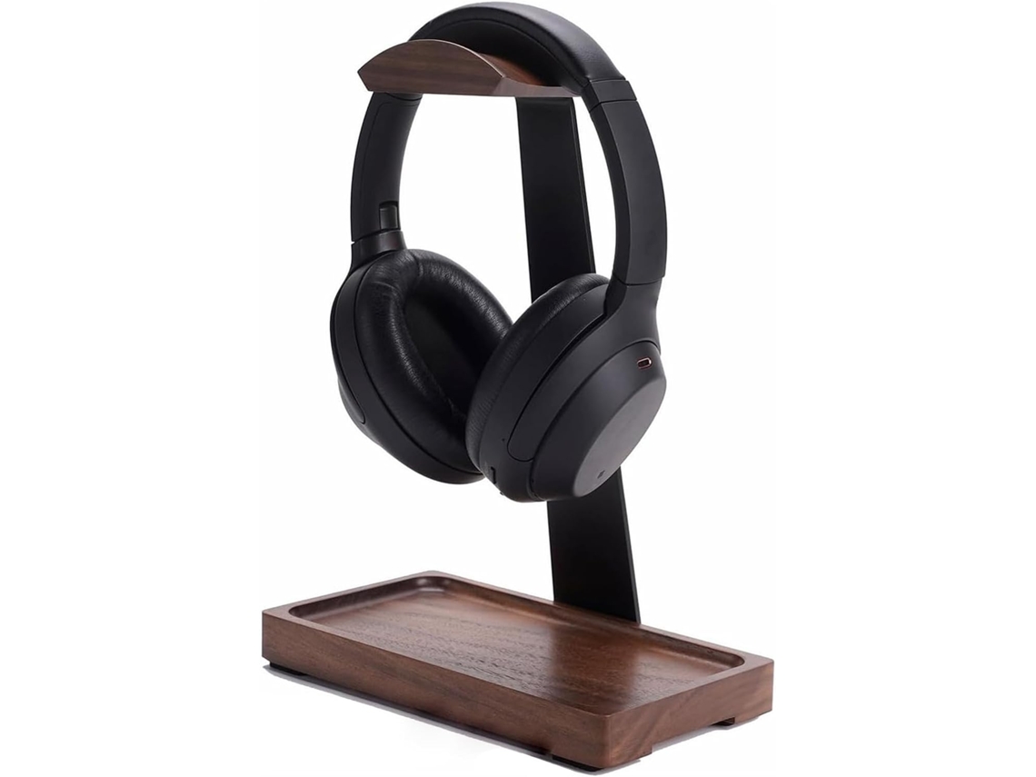 Soporte De Madera Flexible Para Auriculares Con Base De Almacenamiento Para Estudio Doméstico