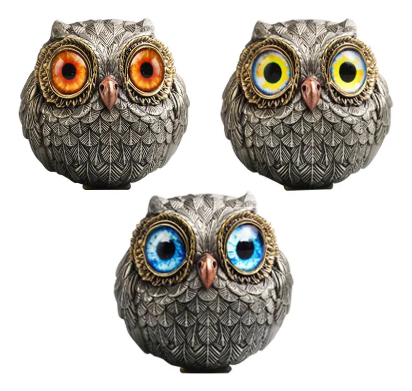 Nuevos 3 sets de estatuas navideñas de búhos de la suerte de Vayotoy