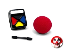 Kit de Maquillaje Payaso Paleta, brocha y nariz