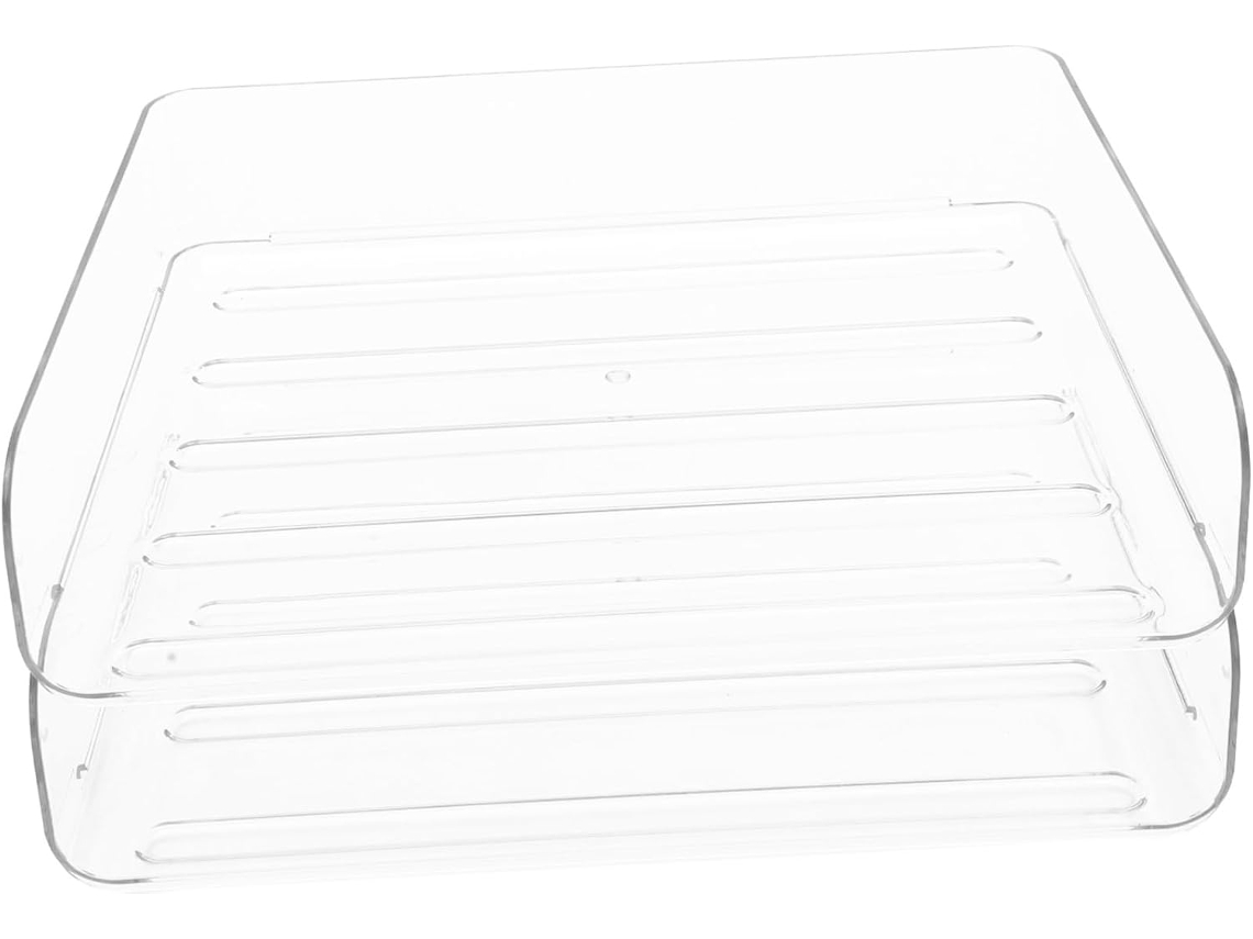 Organizador De Escritorio Apilable De 2 Piezas Para Documentos, Caja De Almacenamiento Transparente