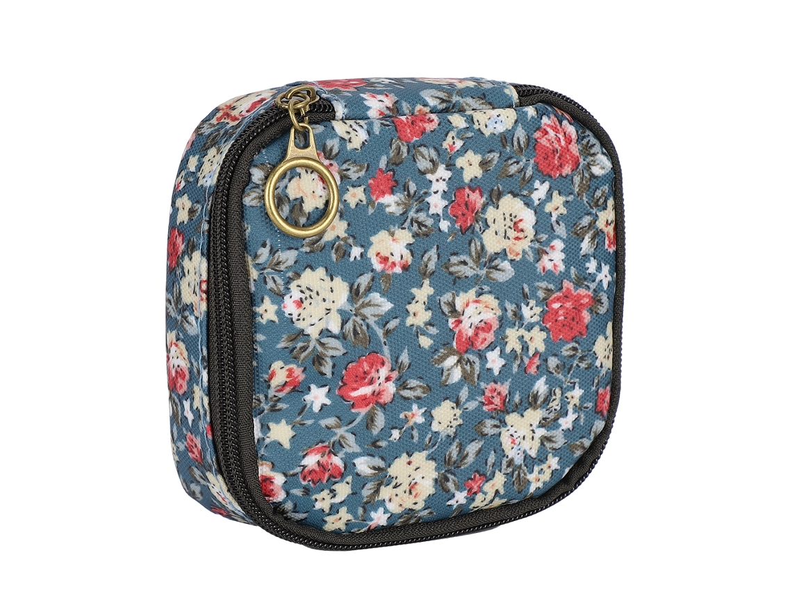Pequeña Y Linda Bolsa De Cosméticos Impermeable, Organizador De Labiales Y Bolsa De Cambio Floral Vante