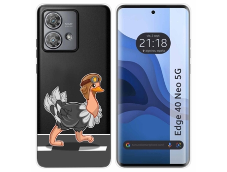Funda Diseño Avestruz para Motorola Edge 40 Neo 5G TUMUNDOSMARTPHONE Silicona Multicolor