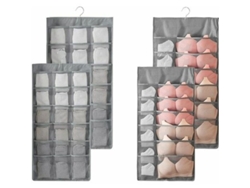 Organizador De Armario Reversible Con 30 Bolsillos Para Lencería, Sujetadores, Calcetines Y Corbatas - Gris