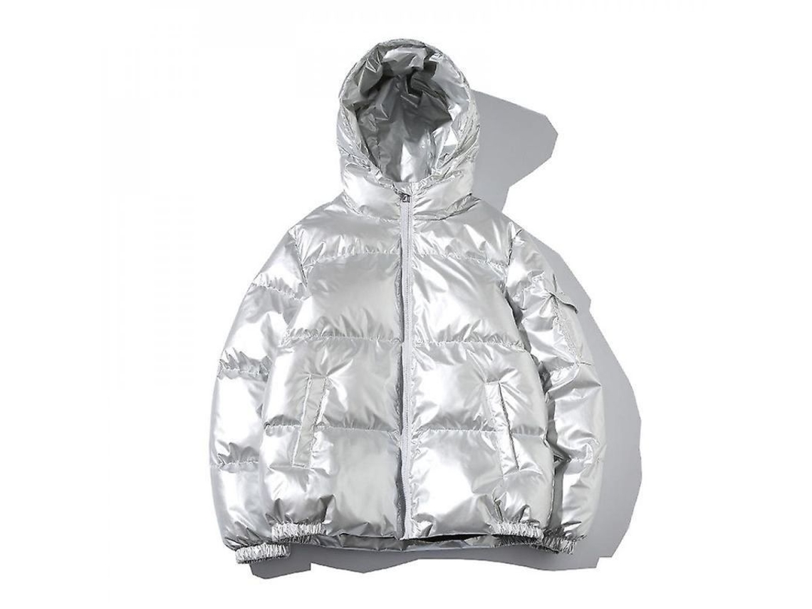 2026-chaqueta De Hombre Con Cremallera Completa Capucha Gruesa De Algodón Abrigo Invierno Caliente Ugj 4xl Silve