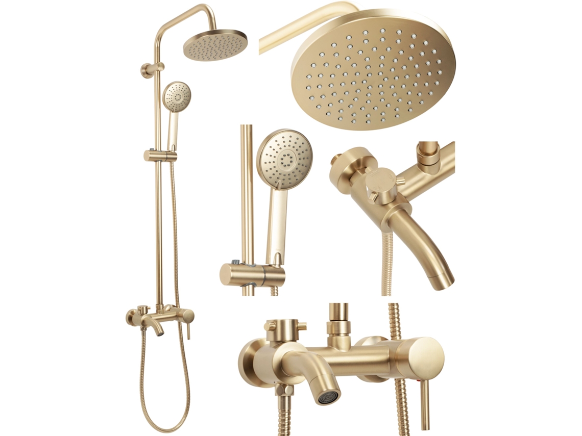 Conjunto De Ducha Rea Luis Brush Gold