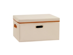 3 cajas plegables de tela blanca, 38x25x21 cm, con asas, lavables, para ropa. ZYBLSSBB