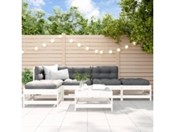 Conjunto de salón de jardín de 2 piezas de pino macizo blanco Dkd Home Decor