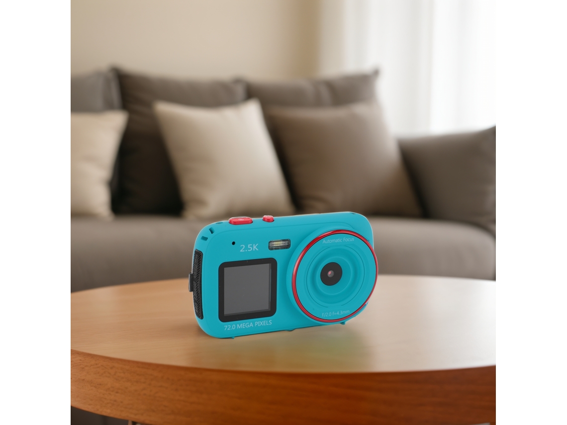 Cámara Digital De 72 Mp, Doble Pantalla, Zoom 16x, Vídeo Mp3, Portátil Para Viajes, Azul.
