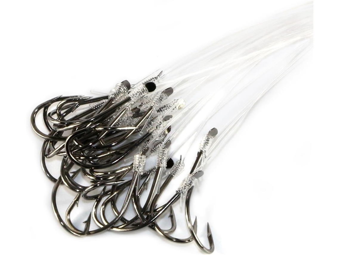 Juego De 25 Anzuelos Pesca Con Línea Acero Alto Carbono, Púas 8 A 16 Libras, Accesorios (tamaño: 12 Libras).