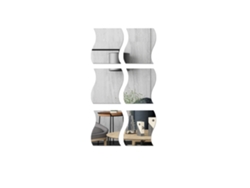 6 Pegatinas De Pared Autoadhesivas Con Efecto Espejo Ondulado 3d Para Decoración Del Hogar
