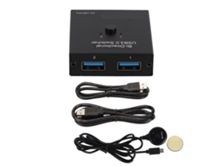 Switch Usb 3.0 Seletor 2 Em 1 Out 1 Em 2 Out Bidirecional Shell Metal Para Compartilhamento De Impressora Computador