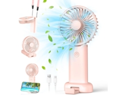 Mini Ventilador Usb Recargable (morado), 3 Velocidades Ajustables, Ventilador De Escritorio Plegable