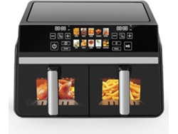 Freidora de aire Nettlife de 10 l con doble zona de temperatura, pantalla, 2200 W y temporizador de 24 h