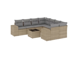 Maison Exclusive - Set De Sofás De Jardín 9 Pzas Con Cojines Ratán Sintético Beige