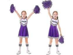 2026-11426-traje De Porrista Para Niñas Fiesta Escolar Halloween Fiesta Musical Vestido Ufg 120cm Morado