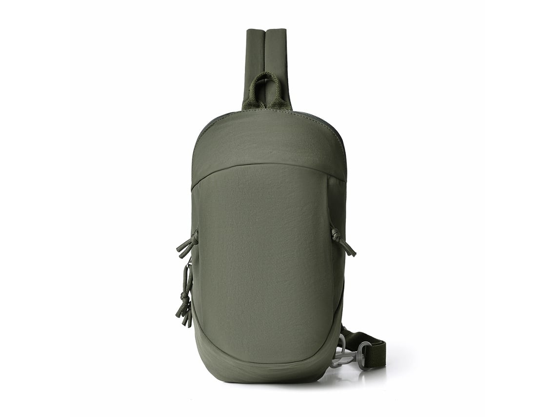 Mochila antirrobo (verde militar), bolso pequeño para actividades al aire libre, bandolera ligera.