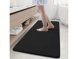 (negro) Alfombra De Baño Grande, 19,7 X 47,2 Pulgadas, Antideslizante Y Absorbente, Hecha De Fibra De Poliéster.