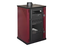 Estufa de leña con horno 27,6Kw Termoestufa caldera 38lt Elsa Rossa DIVINA FIRE