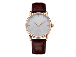 Reloj De Pulsera De Cuarzo Para Hombre, Importado, Resistente Al Agua Hasta 30 M, Esfera Blanca, Caja Rosa.