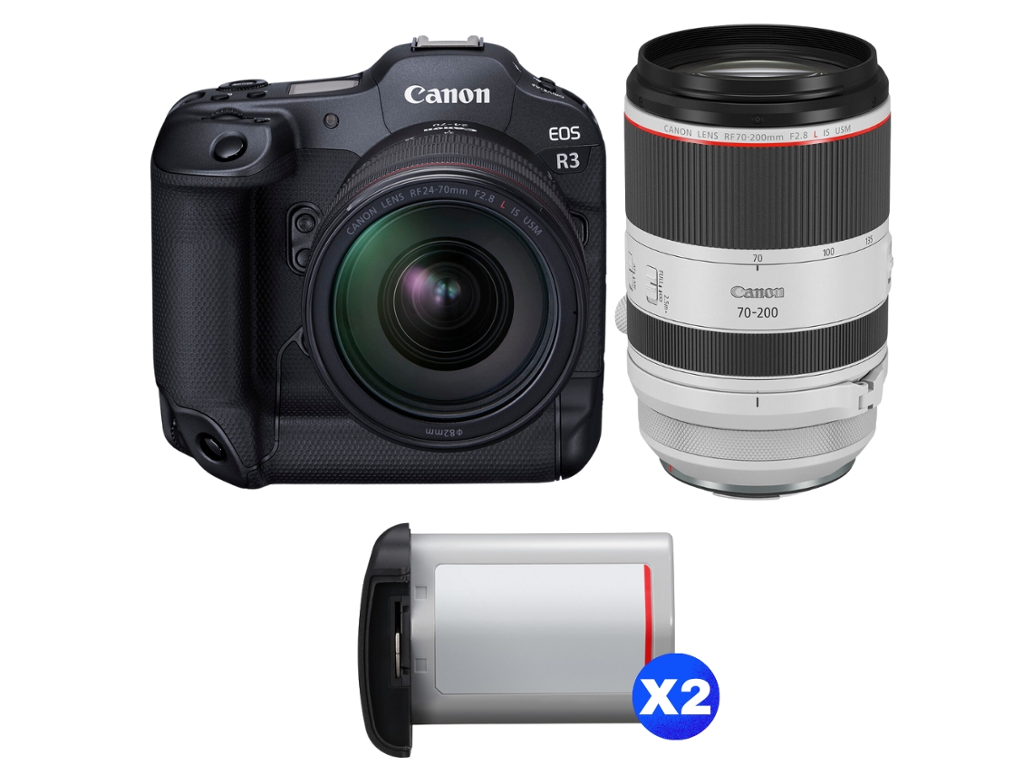 Canon Eos R3 + Rf 24-70mm F/2.8 L Is Usm + Rf 70-200mm F/2.8 L Is Usm + 2 Canon Lp-e19 + Ebook “20 Consejos Para Fotos Que Impactan”