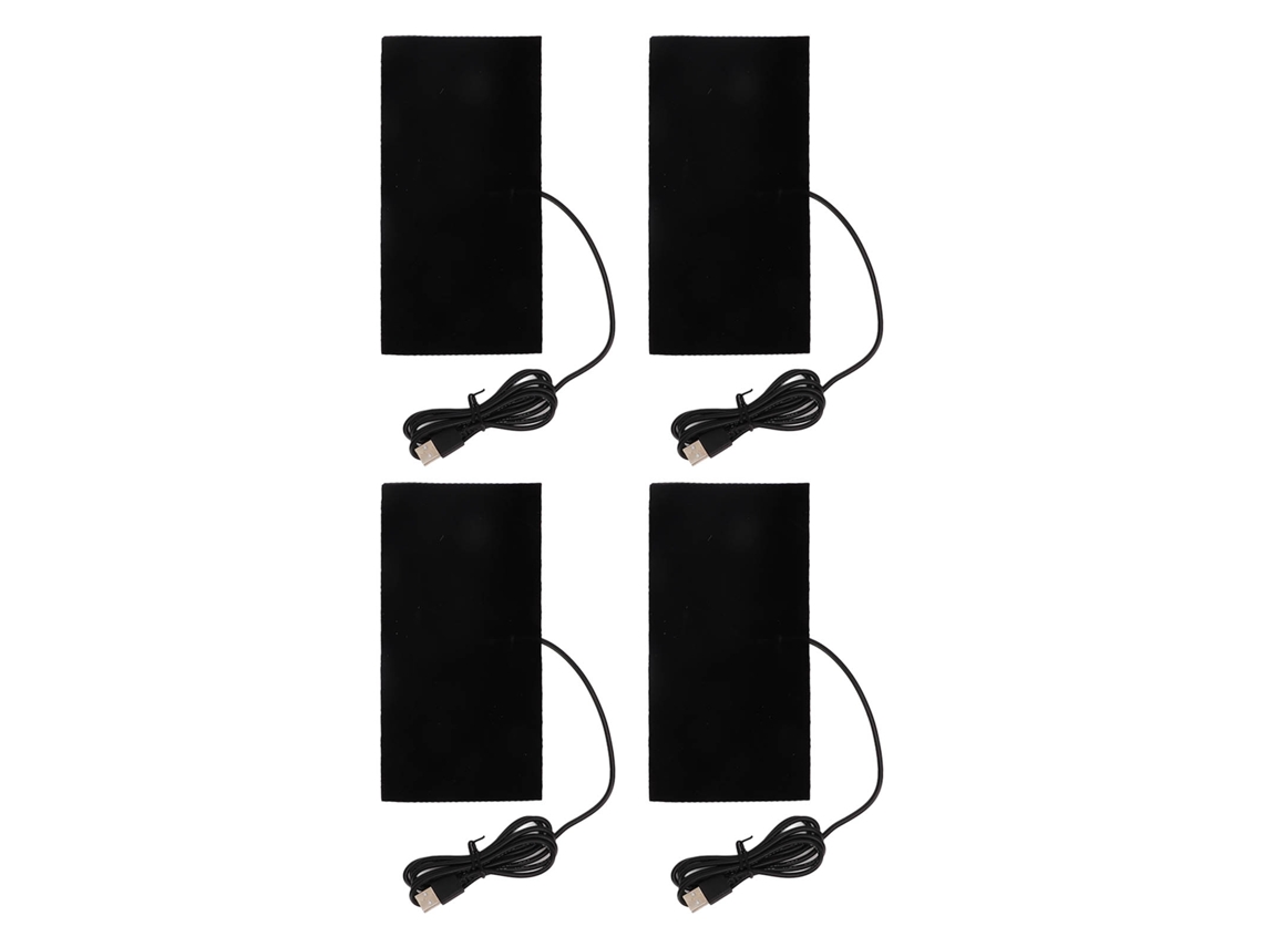 4pcs Almohadilla Calefactora Usb Multiuso De Fibra De Carbono Lavable Para Hombros Cuello Espalda Lumbar Dc 5v