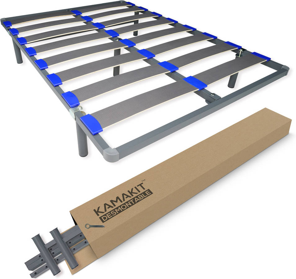 Online Somier Desmontable kamakit con bastidor reforzado 40x30mm estabilidad y firmeza montaje tubo acero 30 40 pintura epoxi gris 150x190 colchón150x190