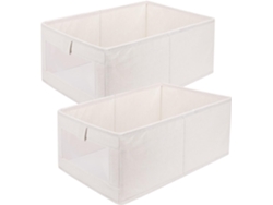 2 Cajas Organizadoras 40x27x17 Cm Con Ventana Transparente, Para Armario