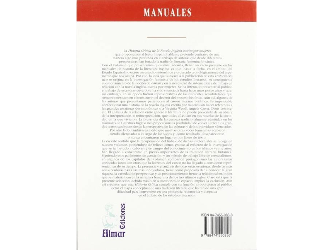 Libro Historia Crítica De La Novela Inglesa Escrita Por Mujeres de Antonio Rodríguez Celada (Español)