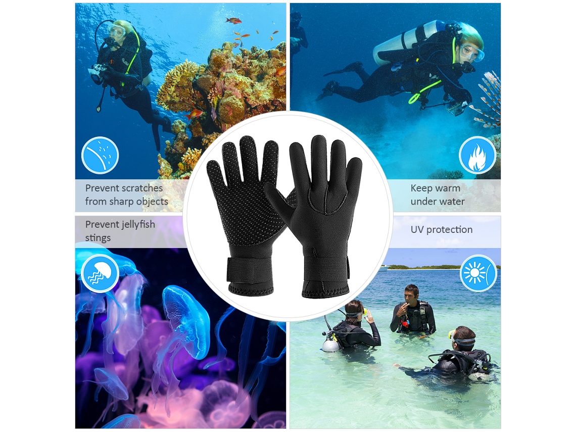 Guantes Cálidos De Neopreno De 3 Mm Para Buceo, Submarinismo, Surf, Natación Y Kayak - Antideslizantes - Invierno