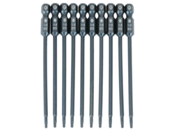 Kit De 10 Puntas De Destornillador Magnéticas De Seguridad En Forma De Estrella T7 100 Mm 1/4" Hexagonal S2