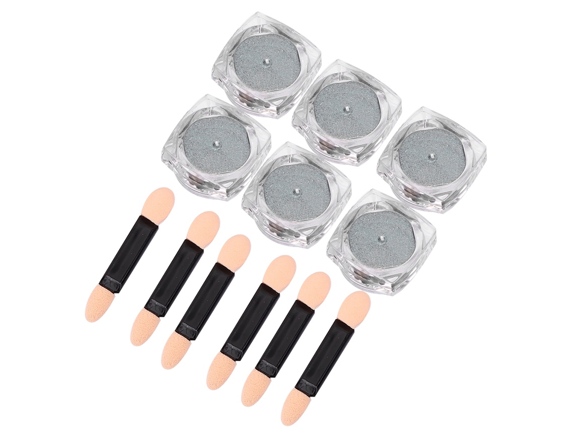 6pcs Pó De Unhas De Arte 0.5g Glitter Pigment Para Decoração De Unhas Salão Tcl-07