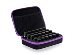 Estuche de transporte para aceites esenciales, con capacidad para 30 botellas de 5 ml, 10 ml y 15 ml, organizador de EVA con tapa dura (morado)