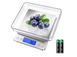 Balanza De Cocina Digital Mini 3kg/0,1g A Prueba De Agua, Lcd, Acero Inoxidable, Para Ingredientes/joyas/café
