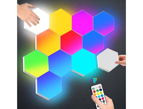 Lámpara de pared hexagonal que cambia de color ZMDECQNA