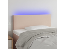Cabecero Con Led Cuero Sintético Color Capuchino 100x5x78/88 Cm