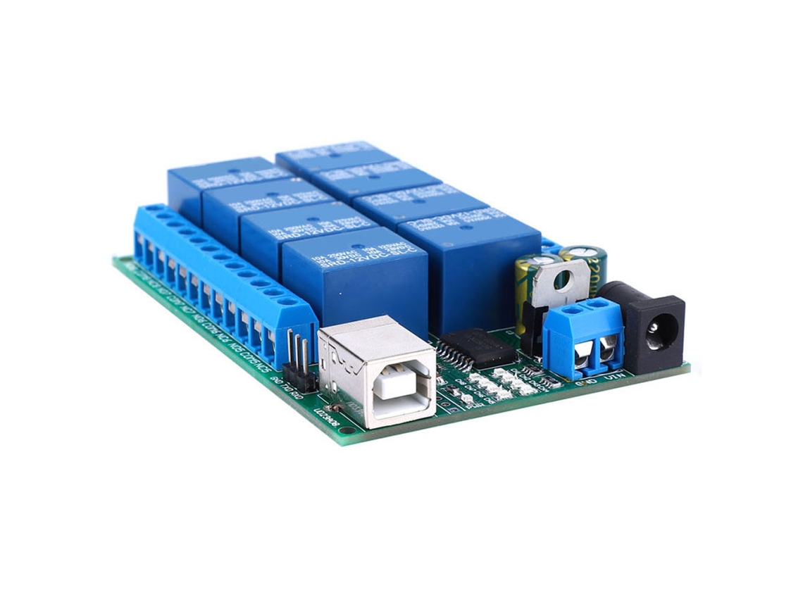2026dz - Módulo de control remoto PLC de 8 canales con UART, relé y USB, multifuncional para motor de 12 V CC