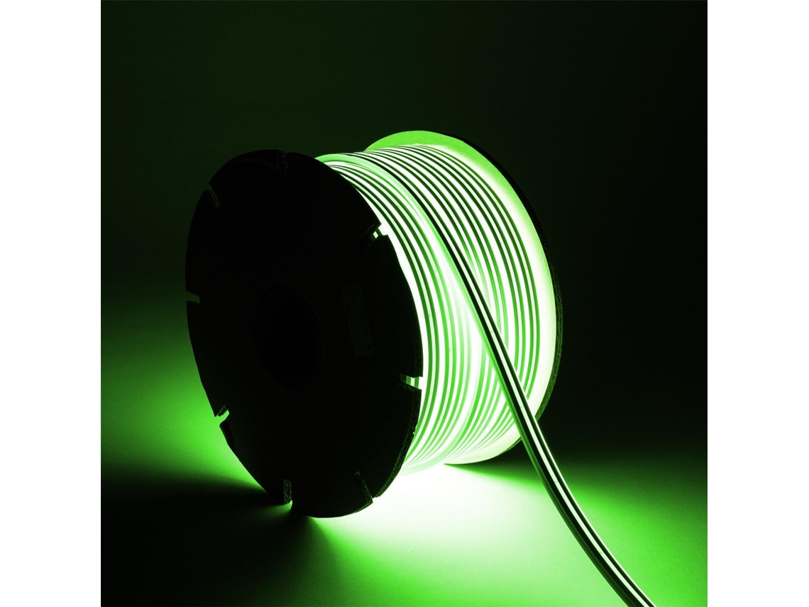 Tira de LED neón de 48 V, bobina de 50 m, 8 W/m, corte de 5 cm, IP65, Nflex6, verde