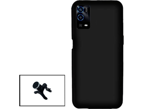 Kit Soporte Magnético Reforzado de Coche y Funda Silicona Liquida Oppo A55 PHONECARE Negro