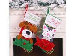 4 Pares De Calcetines De Navidad Grandes Para Gatos Y Perros, 17.3 Pulgadas, No Tejidos, Decoración Navideña