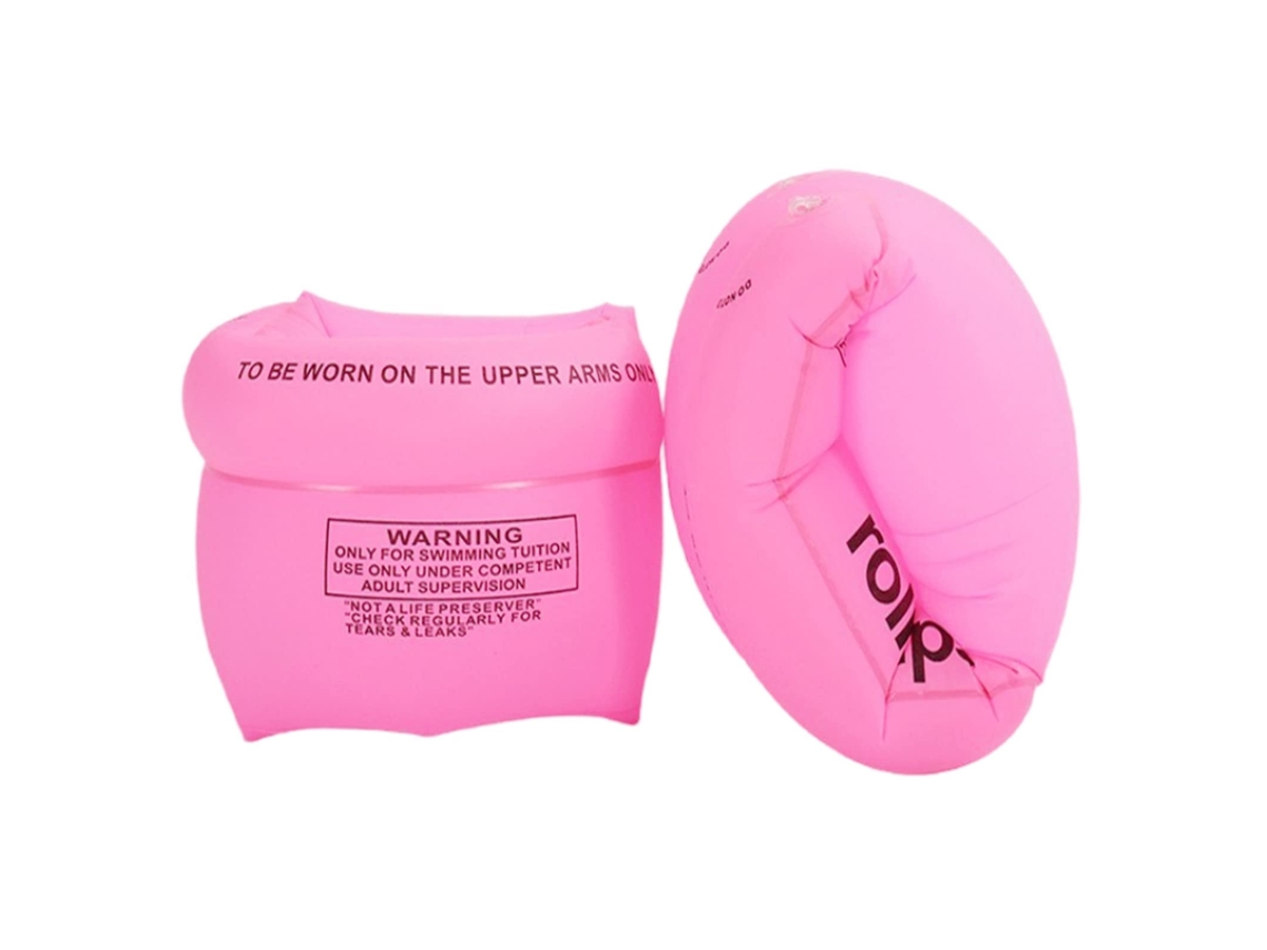 Brazaletes inflables para piscina para niños y adultos - PVC, aptos para niños de 3 a 12 años. Set rosa con 2 piezas.