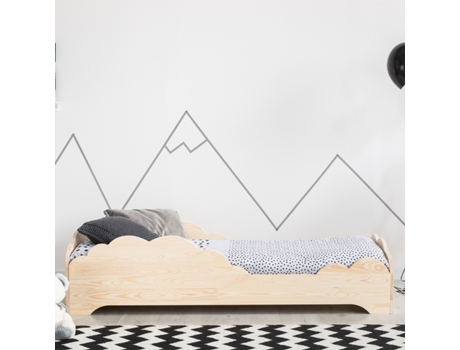 Cama Théotime de madera 90X190 con somier de láminas PETITS-MEUBLES